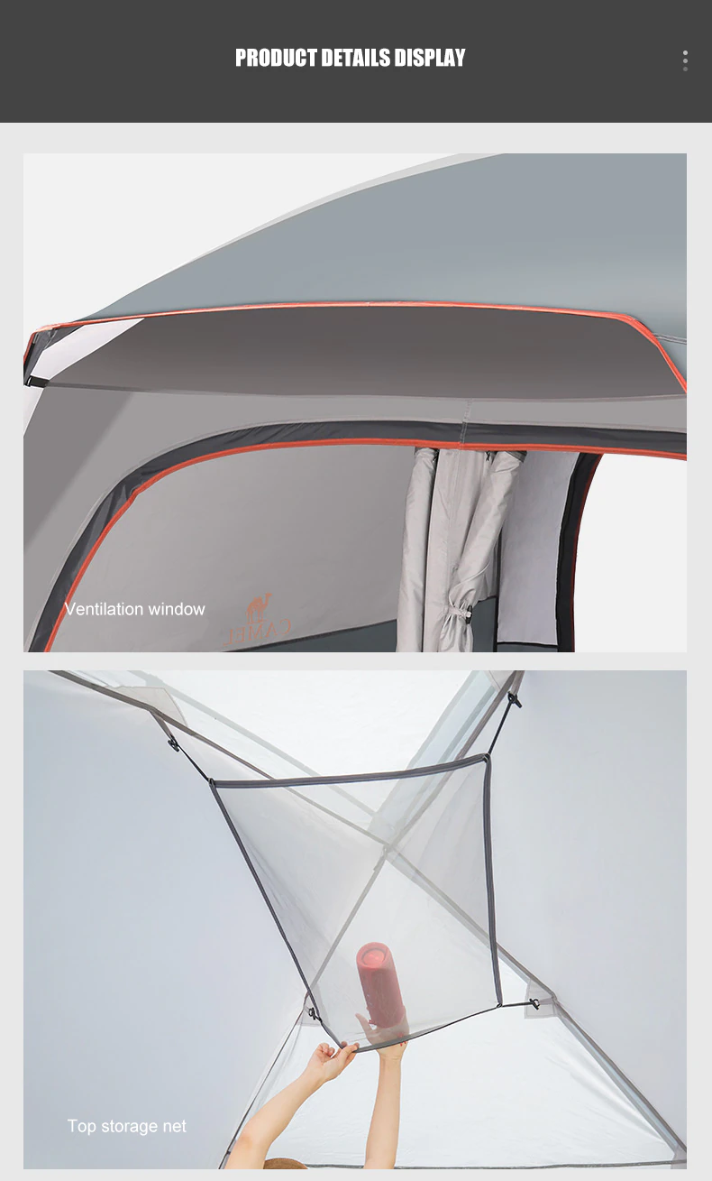Cheap Goat Tents Golden Camel Outdoor 6 People Camping Tent Quick build Glass Pole Waterproof Sunshade Rainproof Family Tents Camping Suppies   